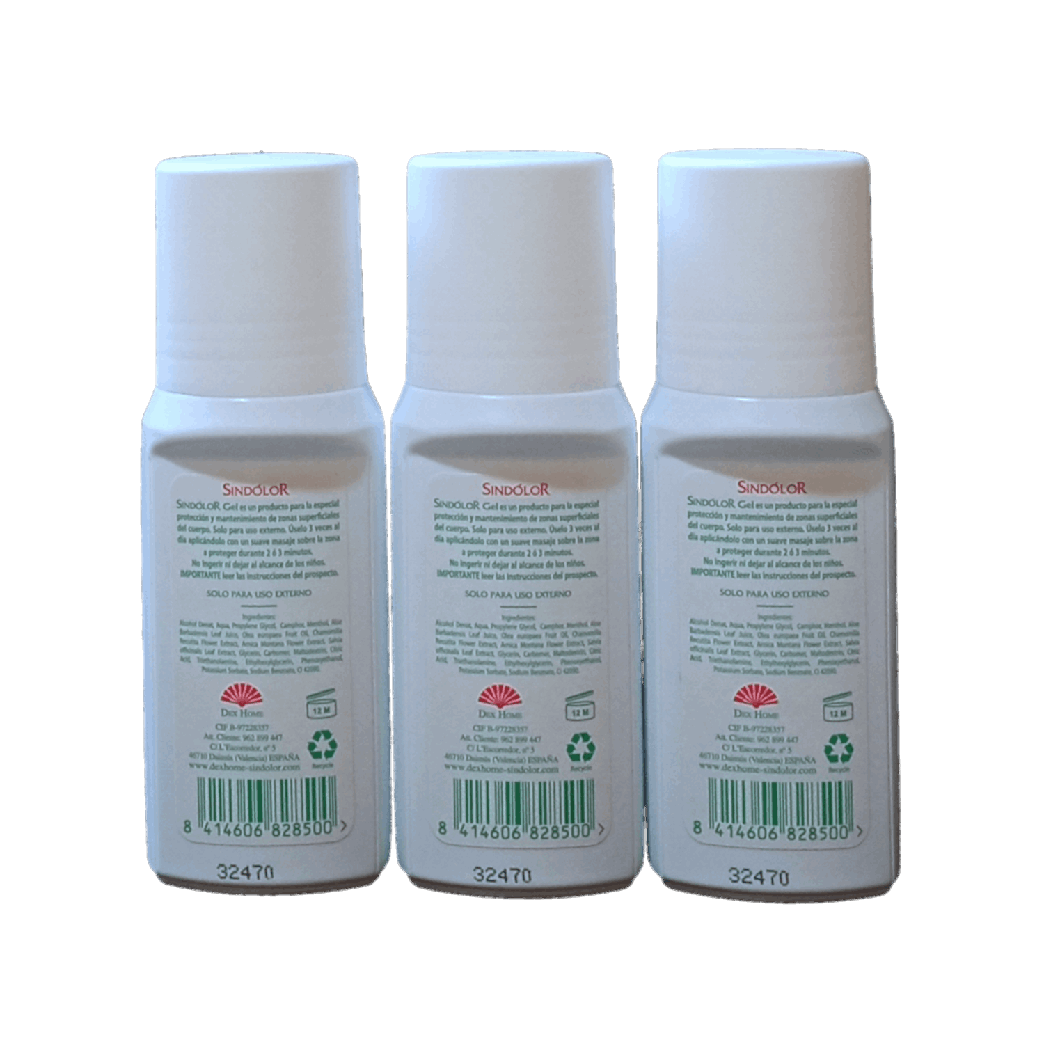 Lote 3 Unidades Gel Sin Dolor Rollon 60 ml