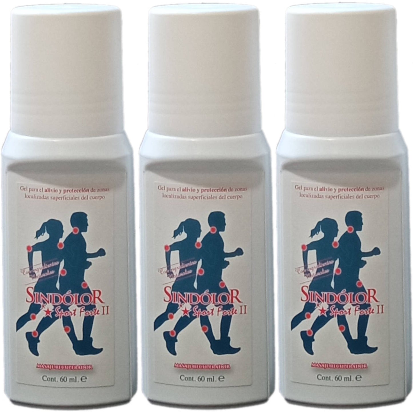 Lote 3 Unidades Gel Sin Dolor Sport Forte Rollon 60 ml