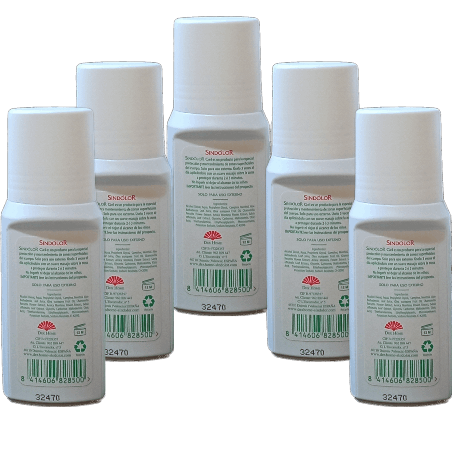 Sindolor Gel Rollon Pack 5 Unidades x 60 ml