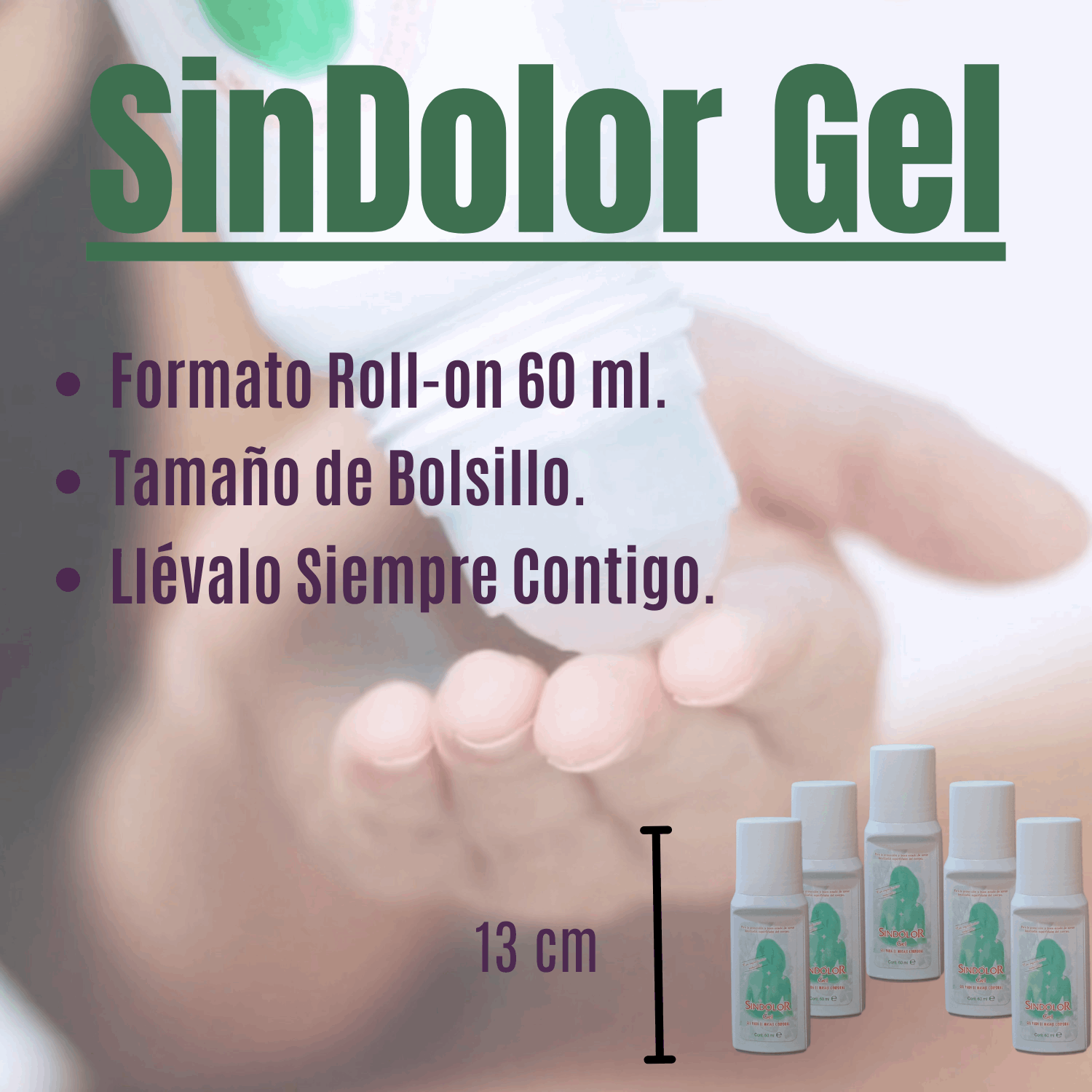 Ficha tamaño, Sindolor Gel Rollon Pack 5 Unidades x 60 ml